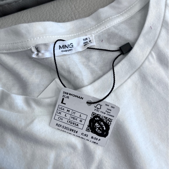NWT - Mango Women’s Printed Embossed Letters Oversized Short Sleeve Tee - M/L - Picture 5 of 9